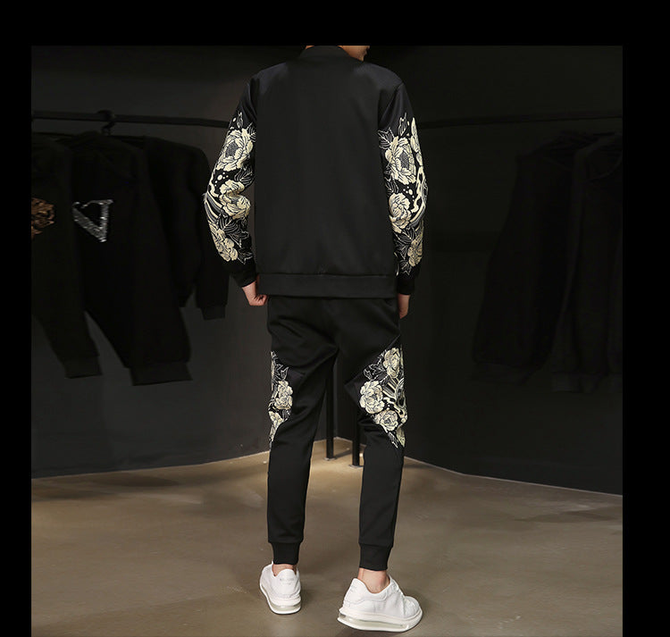 Jacket Pants Men Tracksuit Moda Hombre Printing Men's Set - Minihomy