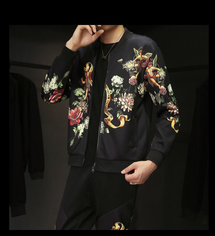 Jacket Pants Men Tracksuit Moda Hombre Printing Men's Set - Minihomy