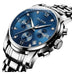 Luxury Brand Men Watches Chronograph Stainless Steel Waterproof Quartz Wristwatches Man Date Clock Blue Dial Relogio Masculino - Minihomy