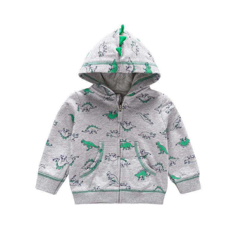 Little Baby Infant Dinosaur Cartoon Hooded Kids Cute Boys Outwear Sweatshirt - Minihomy