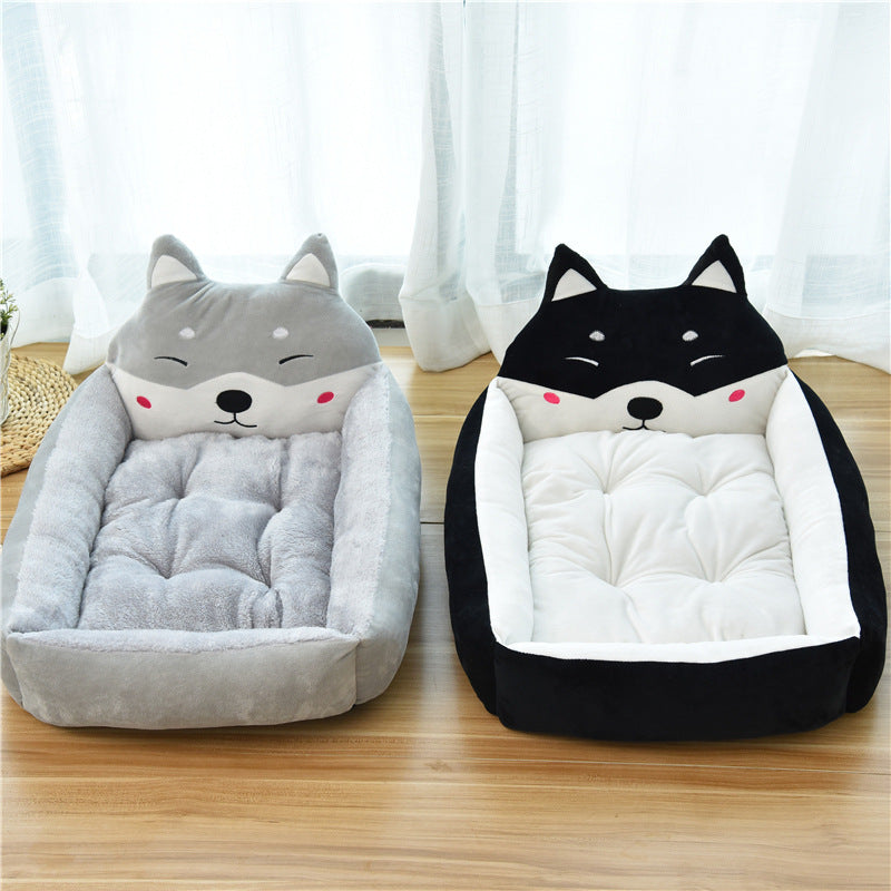 Large Pet Cat Dog Bed 7Colors Warm Cozy Dog House Soft Fleece Nest Dog Baskets - Minihomy