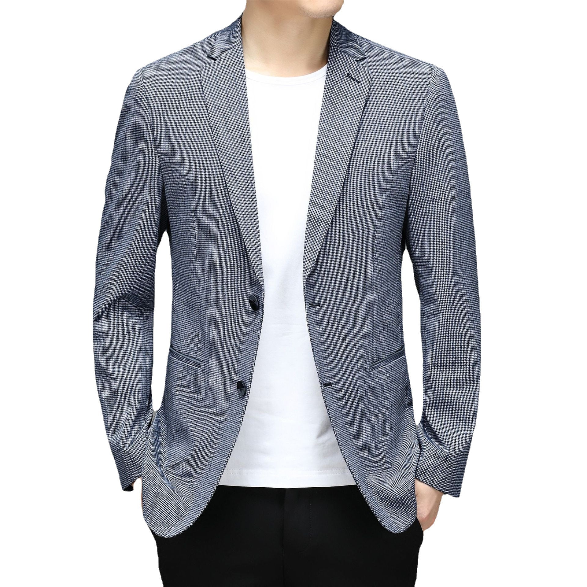 Spring New Suit Men Korean Plaid Non Iron Casual Small Suit