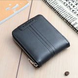 Korean fashion men''s short wallet classic popular horizontal large capacity zipper multi Card Business Wallet - Minihomy