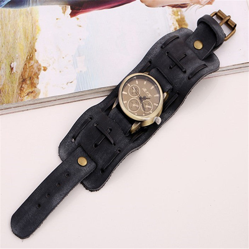 Accessories Foreign Trade Watches Retro Cowhide Watches Punk Watches Men'S Wrist Watches - Minihomy