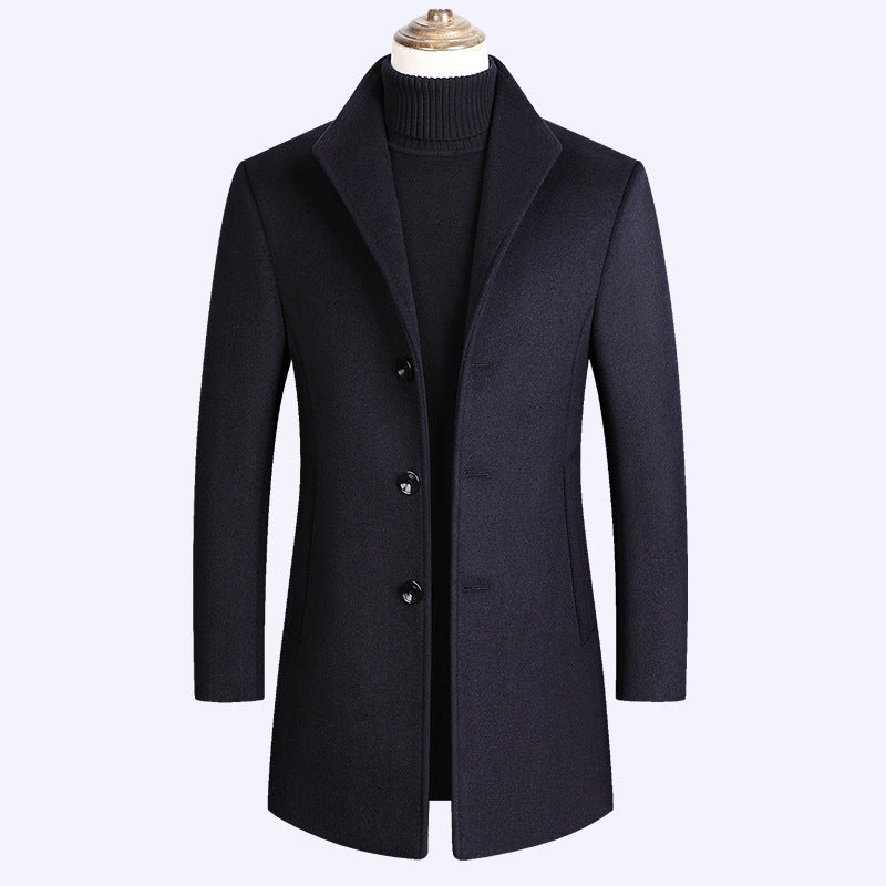 Woolen Coat Men Autumn And Winter Middle-Aged Men