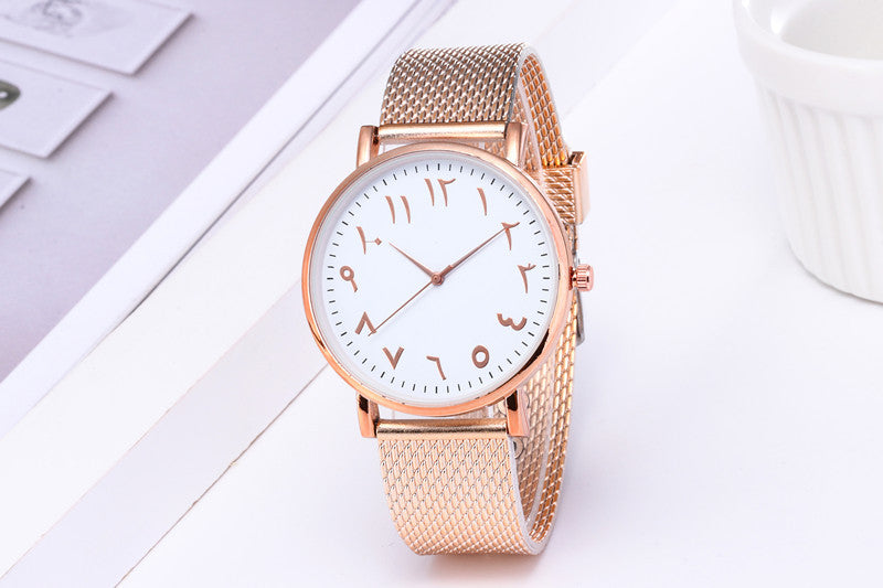 Creative Quartz Watches Couple Watches Digital Mesh Band Watches - Minihomy