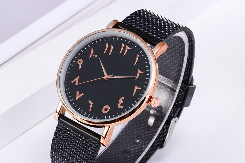 Creative Quartz Watches Couple Watches Digital Mesh Band Watches - Minihomy