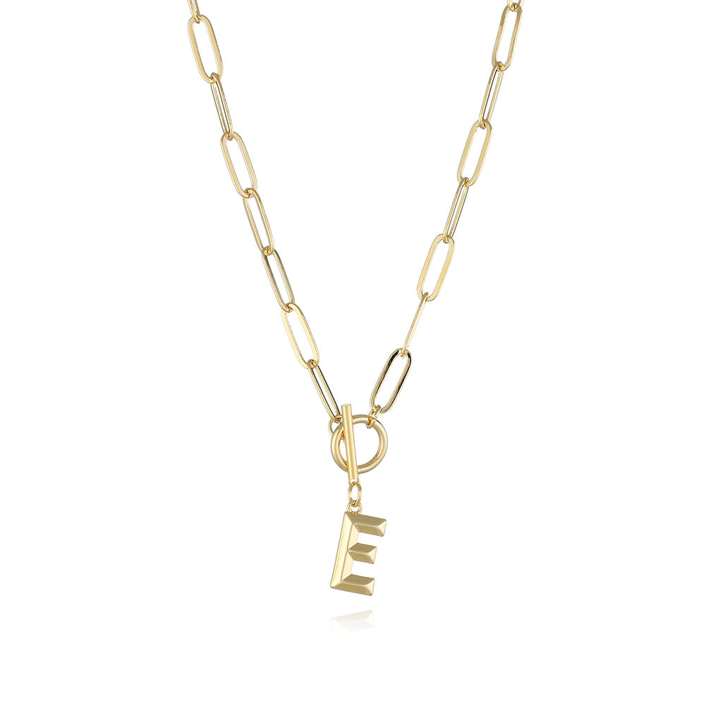 Letter Necklace Real Gold Plated Trend Hip Hop Necklace - Minihomy