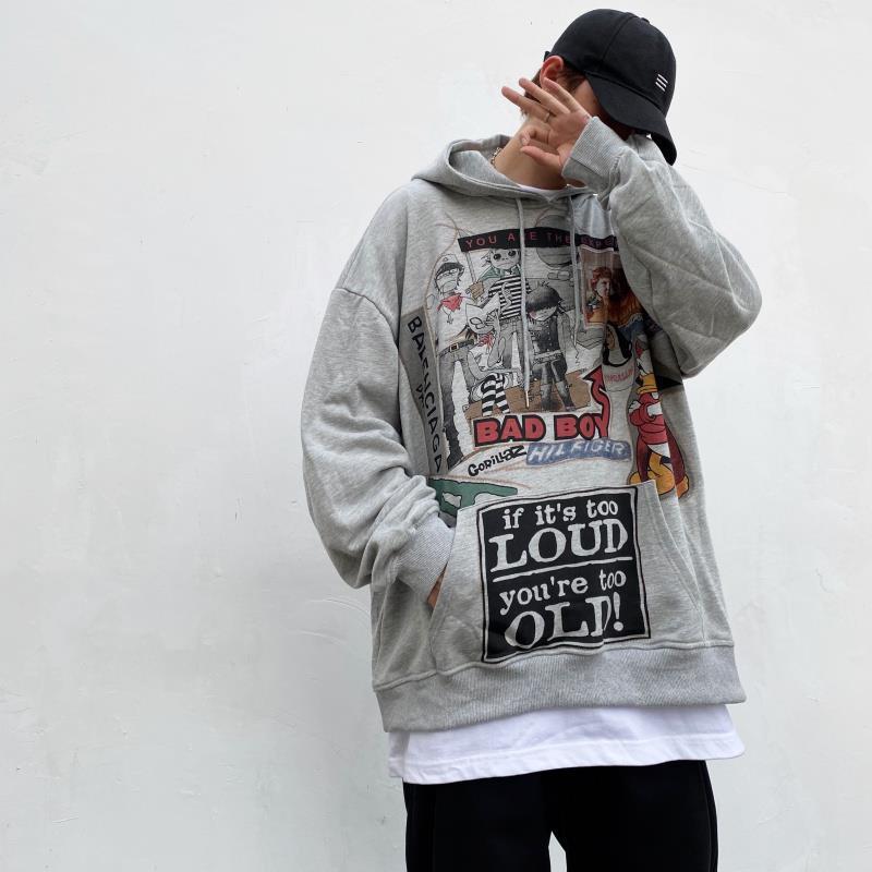 White Hip Hop Hoodie Streetwear Spring Tops Casual Funny Spring Autumn Hoodies Male