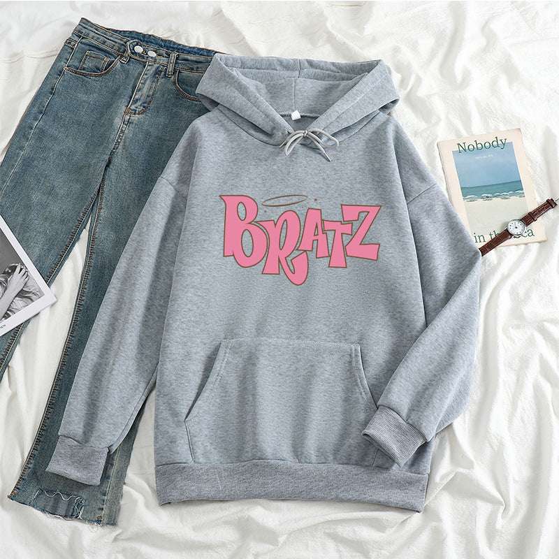 Letter Print Hoodie Unisex Sweatshirt Student Long Sleeve Hoodie - Minihomy