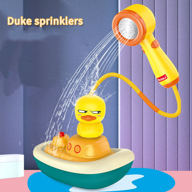 Baby Plastic Bathroom Toy Sprinkler Accessories Electric Duck Shower Ball For Bathtub - Minihomy