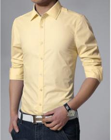 Business Shirt Candy Color Men's Casual Long-Sleeved Shirt - Minihomy