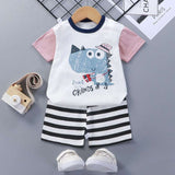 Children's Short-Sleeved Suit - Cotton Baby Summer Clothes - Minihomy