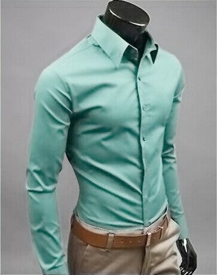 Business Shirt Candy Color Men's Casual Long-Sleeved Shirt - Minihomy