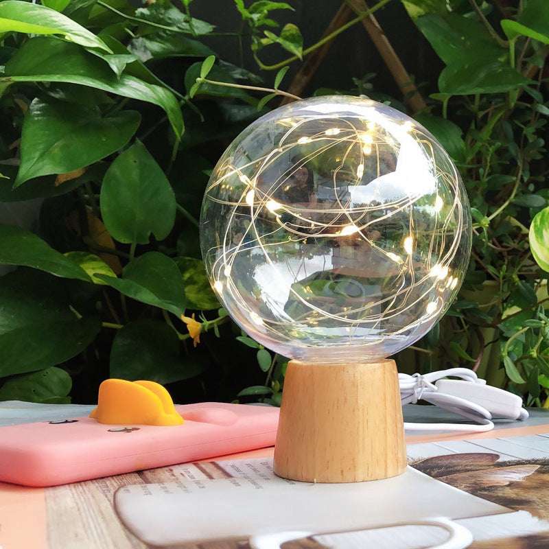 LED Crystal Ball Light - USB String Table Lamp for Party, Wedding, and Christmas Decor - Minihomy