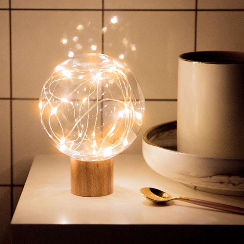 LED Crystal Ball Light - USB String Table Lamp for Party, Wedding, and Christmas Decor - Minihomy