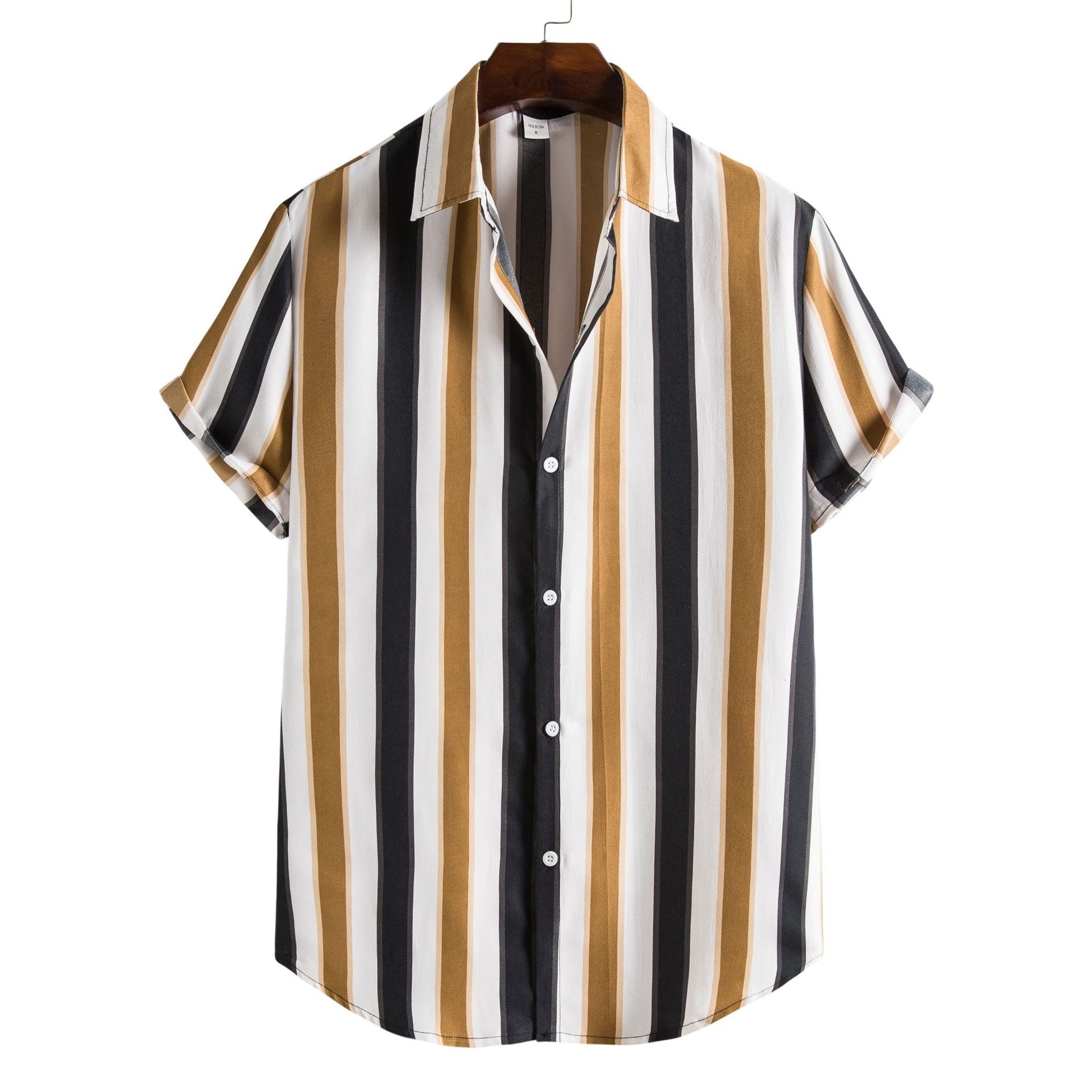 Shirt Printing Casual Men's Short-sleeved Shirt Lapel Top Men