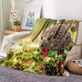 Flannel Blanket Hedgehog Coral Fleece Blanket - Minihomy