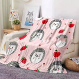 Flannel Blanket Hedgehog Coral Fleece Blanket - Minihomy