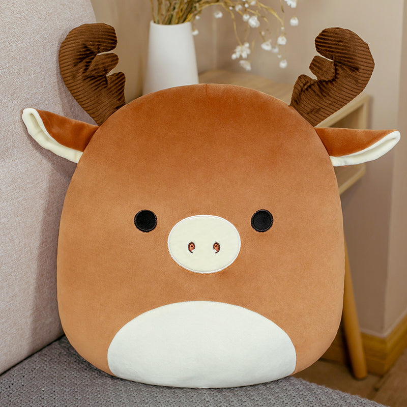 Cute Fat Fat Plush Toy Animal Doll Kawaii  Deer Pig Soft Pillow - Minihomy