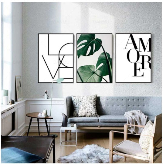 Love Amore Canvas Wall Art - Minihomy