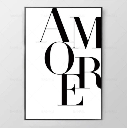 Love Amore Canvas Wall Art - Minihomy