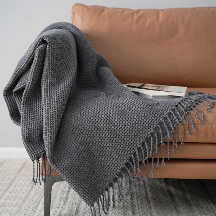 Solid Color Sofa Decorative Blanket