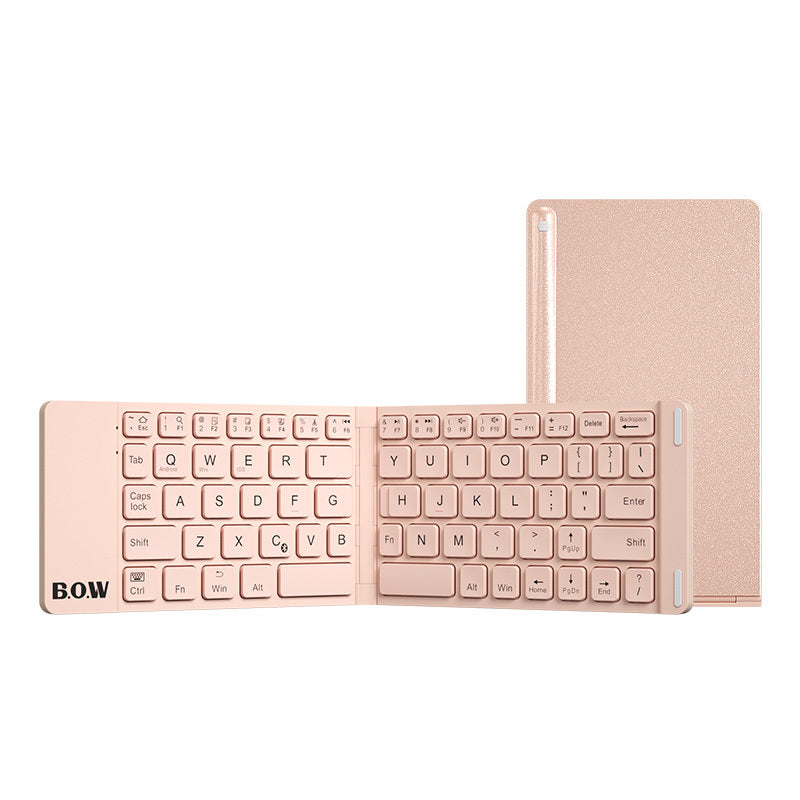 Style Folding Bluetooth Keyboard And Mouse Set Wireless Mute Portable Keyboard For Business And Travel