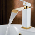 All Copper Hot And Cold Water Waterfall Black And White Paint Golden Basin Art Faucet - Minihomy