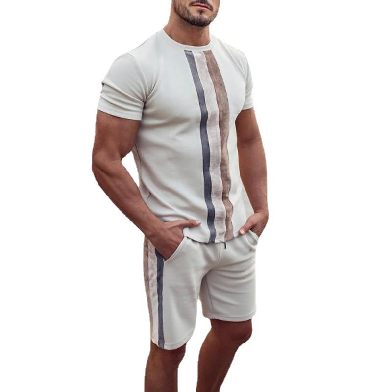 Short Sleeve Casual Suit Two-piece Men