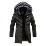 Men's Thick Fleece Winter Jacket Hooded Warm Cotton Parka - Minihomy