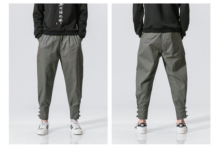 Men's mouth buckle casual pants - Minihomy