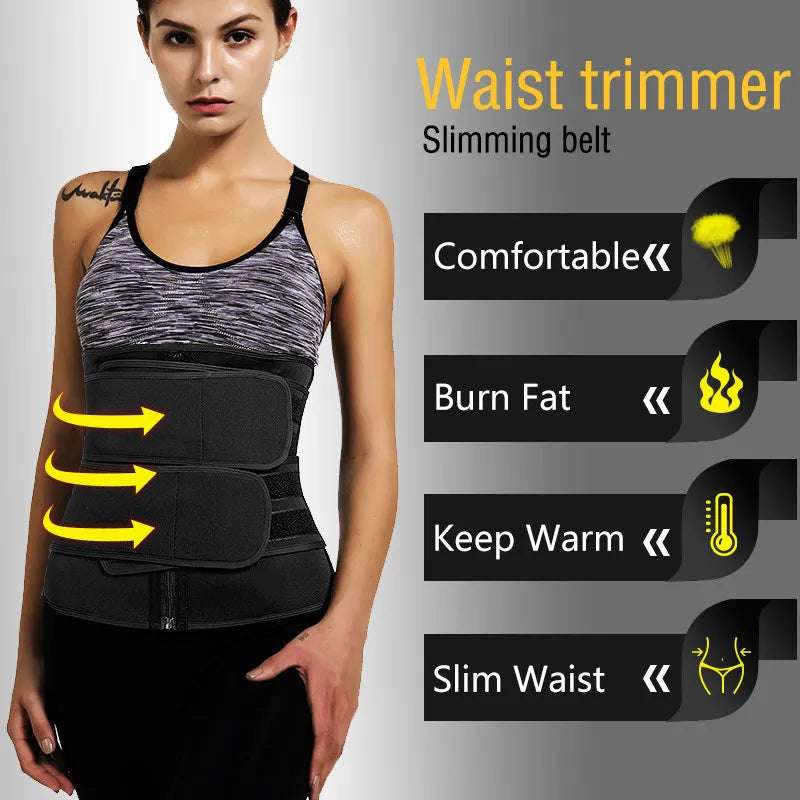 Double Waist Belt Waist Trainer Steel Bone Corset Waist Trainer Neoprene Corset - Minihomy