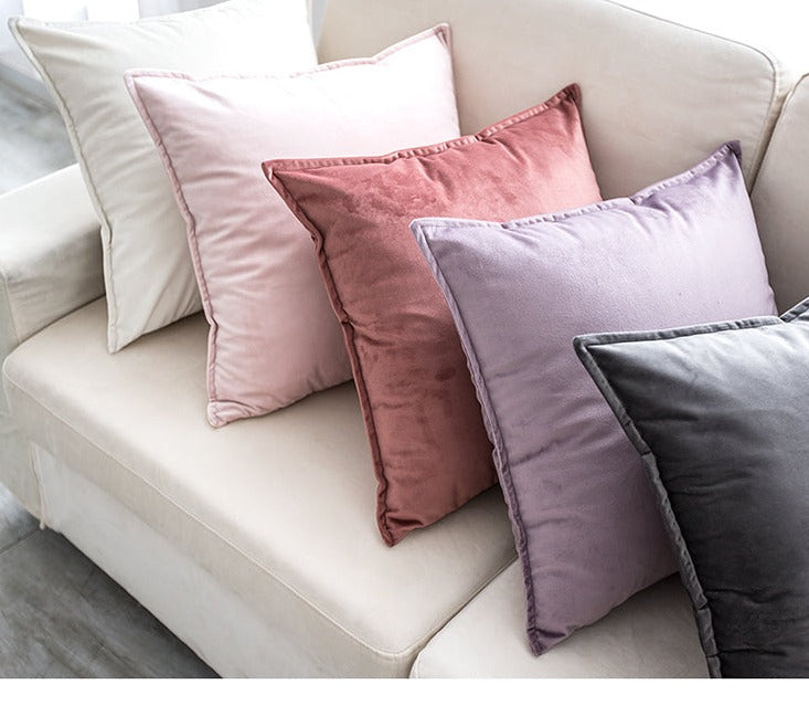 Solid color velvet pillow velvet