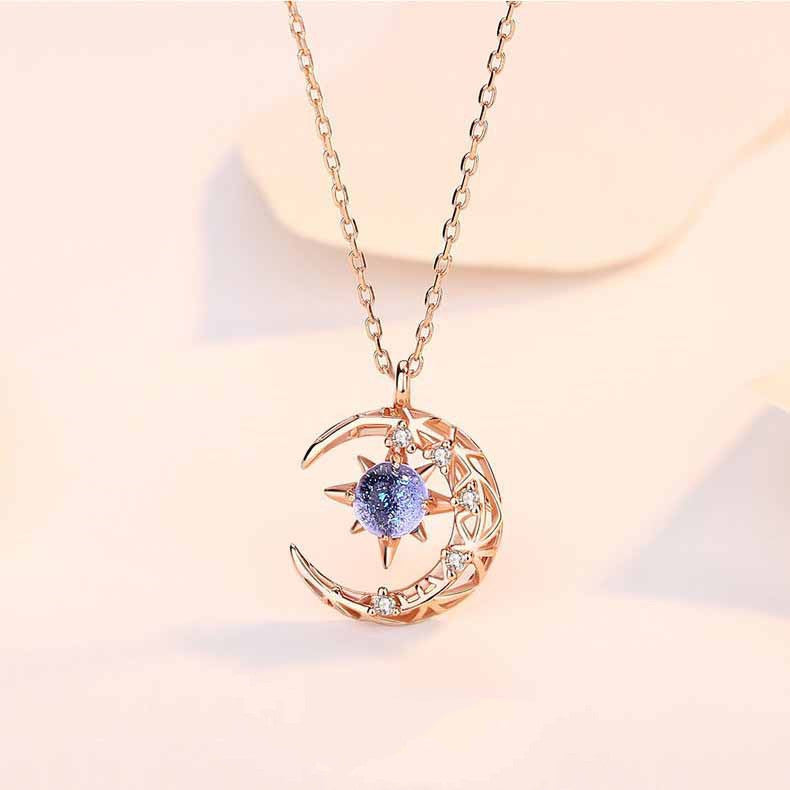 Explosive Style Star And Moon Necklace Female - Minihomy