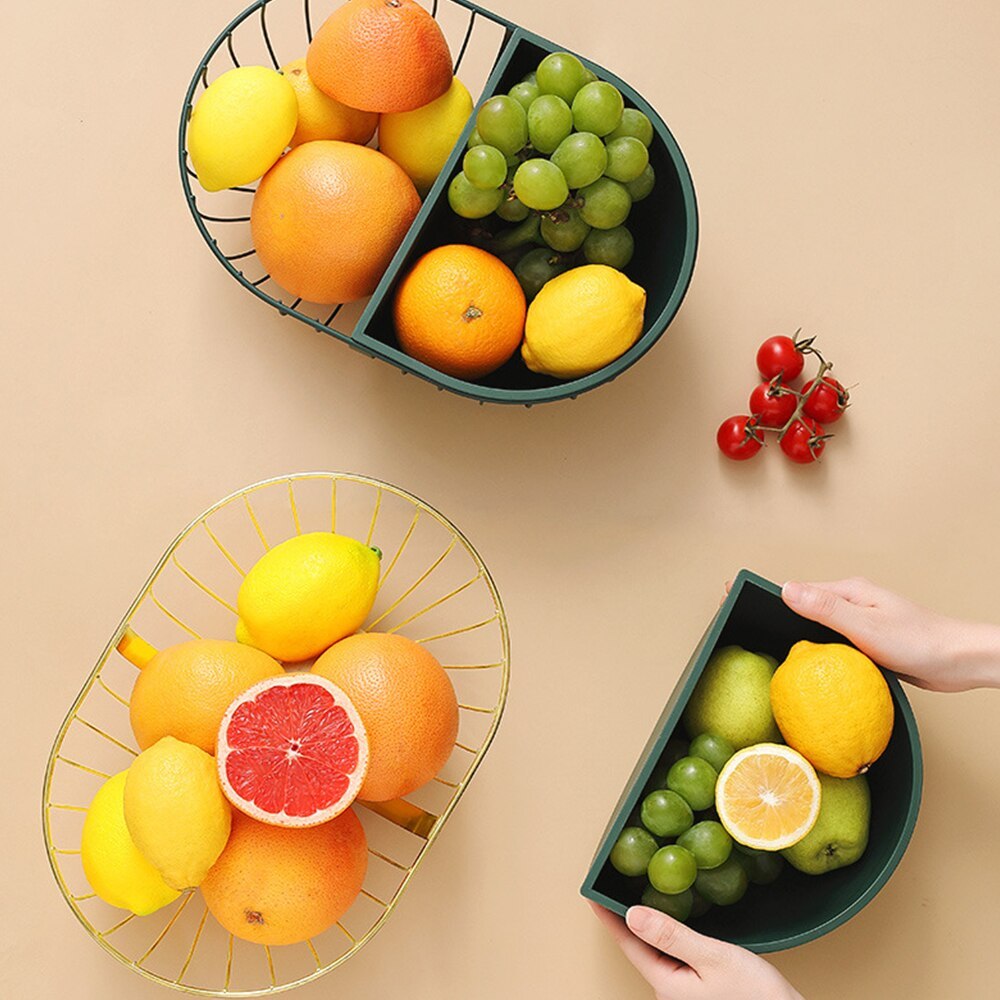 Metal Hollowed Out Fruit Vegetable Snack Tray Bowl Basket Kitchen Storage Rack Holder - Your Handy Kitchen Organizer - Minihomy