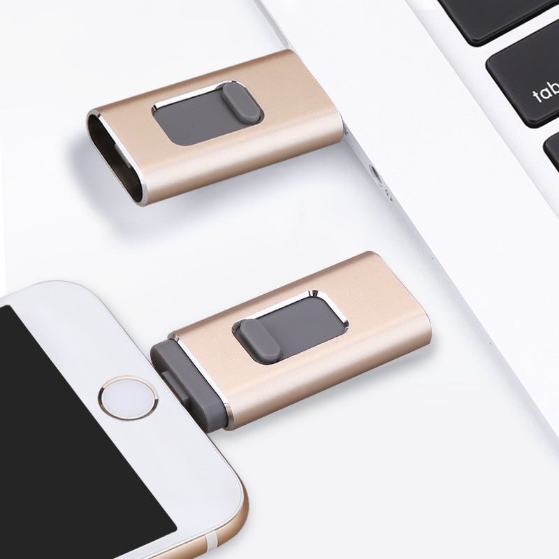 Four-in-one Small Push-pull Metal USB Drive - Minihomy