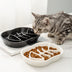 Ceramic Cat Bowl - Slow Food for Healthy Eating & Less Mess - Minihomy