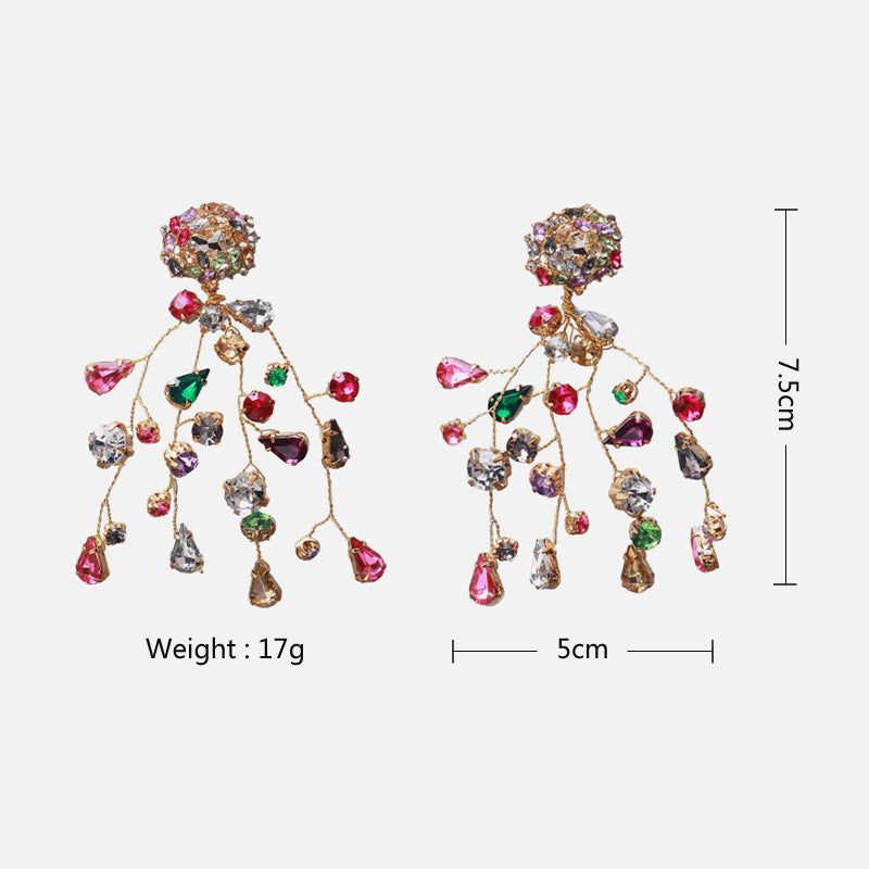 Earrings Colorful Diamond Earrings Colorful Crystal Earrings - Minihomy