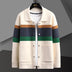 Men's Fall Lapels Color Matching Cardigan Sweater Coat - Minihomy