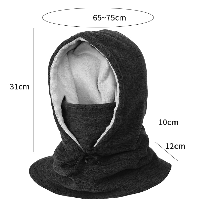 2-in-1 Hat Winter Scarf Windproof And Cold-proof Thickened Warm Cycling Riding Pullover Caps For Women Men - Minihomy