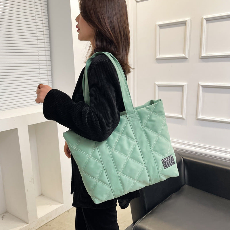 Commuter Hand-Carrying Bag - Diamond Quilted Big Bag - Minihomy