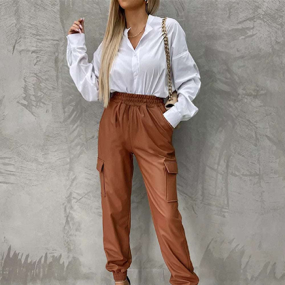 Ankle-Tied Elastic Waist Pants Women - Minihomy