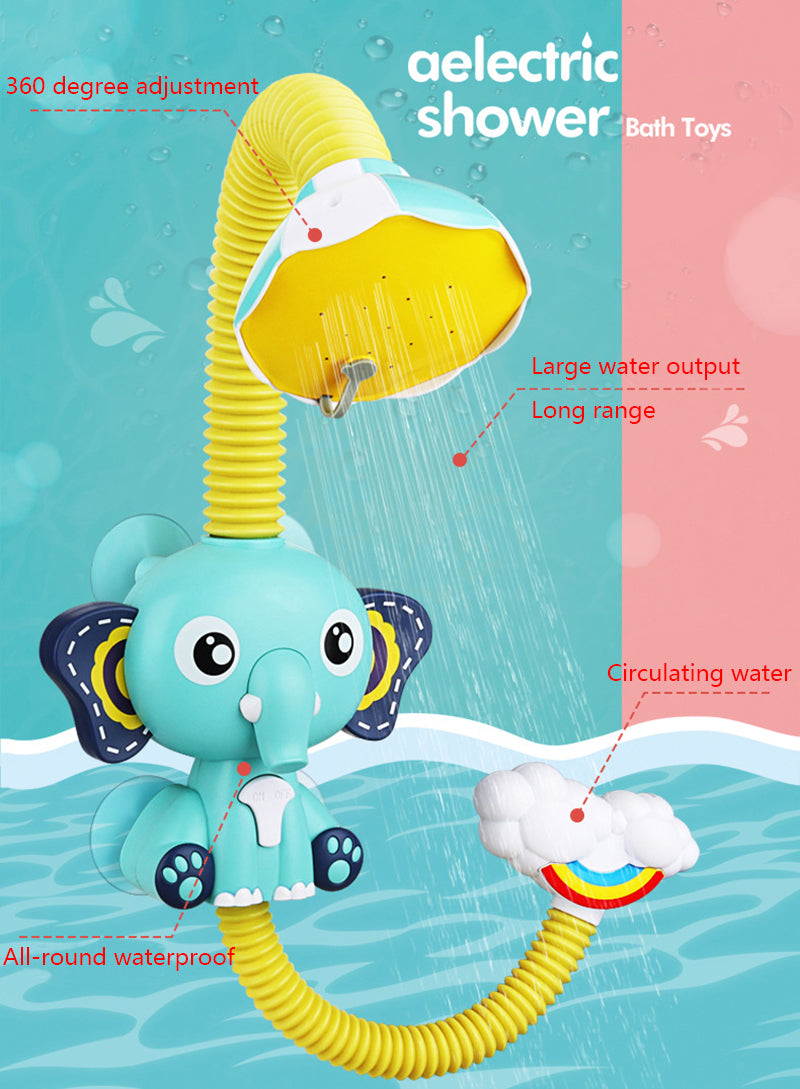 Bath Toys Baby Water Game Elephant Model Faucet Shower Electric Water Spray Toy - Minihomy