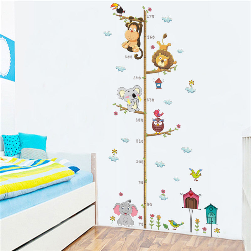 Cartoon Animals Height Measure Wall Sticker Decor Wall Art - Minihomy