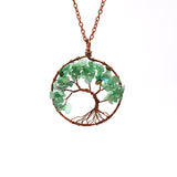 Tree Of Life Pendant Necklace Copper Crystal Natural Stone Necklace