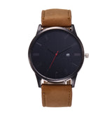 Men watch Fashion Business Large Dial Watch For Men's Matte Belt Simple Quartz Wrist Watch Men clock - Minihomy