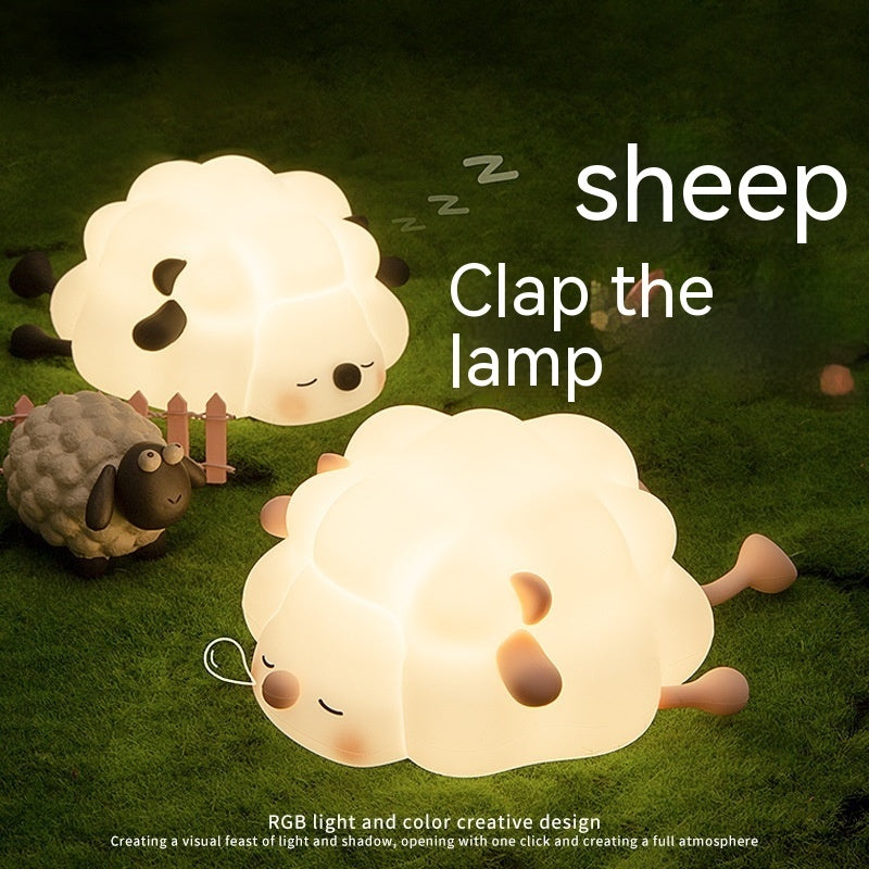 Cute Sheep Night Light for Kids - Rechargeable, Dimmable & Timing Sleep Lamp - Minihomy