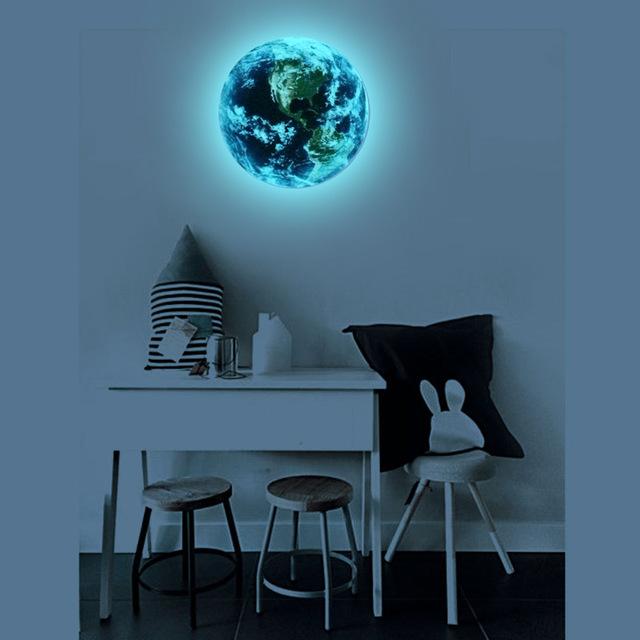 Glow In The Dark 3D Earth Wall Sticker - Minihomy