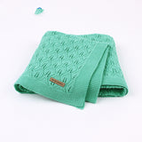 Baby Blanket Knitted Leaves Hollow Blanket - Minihomy